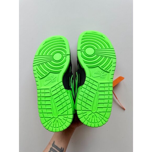 NIB 2020 NIKE x OFF-WHITE Air Rubber Dunk Black Green Strike Sneakers, Size 7 - Picture 11 of 16